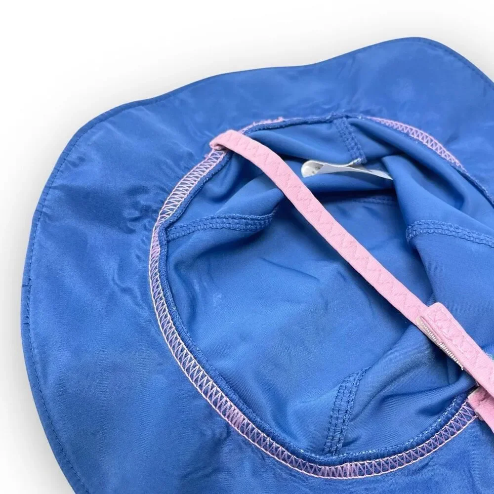 Speedo UV 50 Bucket Swim Hat Kids Baby Sz S/M 6-12 Months Blue Pink Dolphins